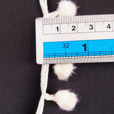Off White Pom Pom Fringe Trim, Pompom Trimming, Tassels